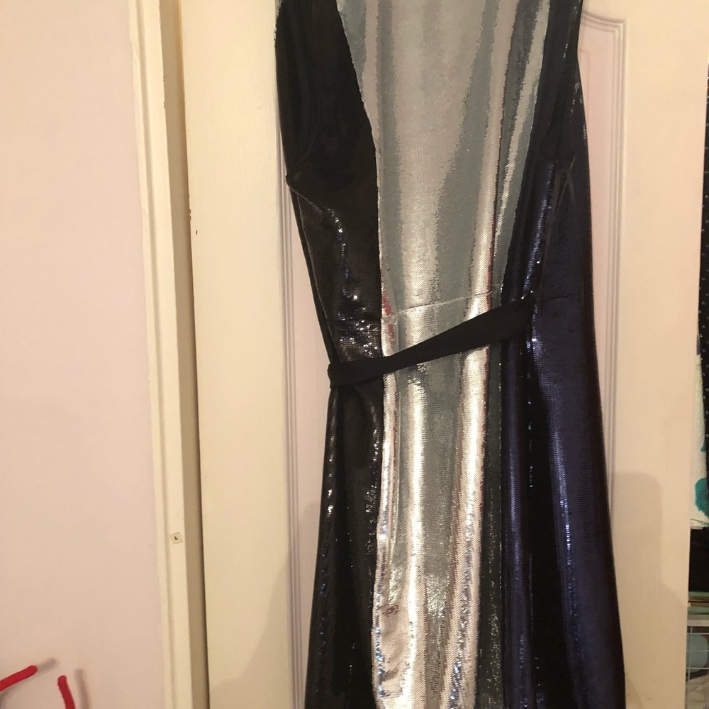 Wrap sequin wrap dress by, Diane Von Furstenberg.